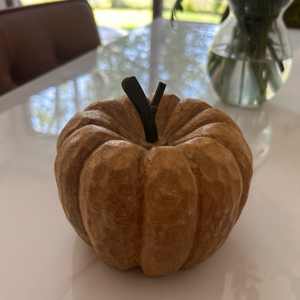 Pottery Barn Wood Pumpkin Decor